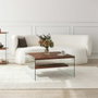 Hanah Home Mesa de Centro Aqua - Chestnut con Cristal Templado